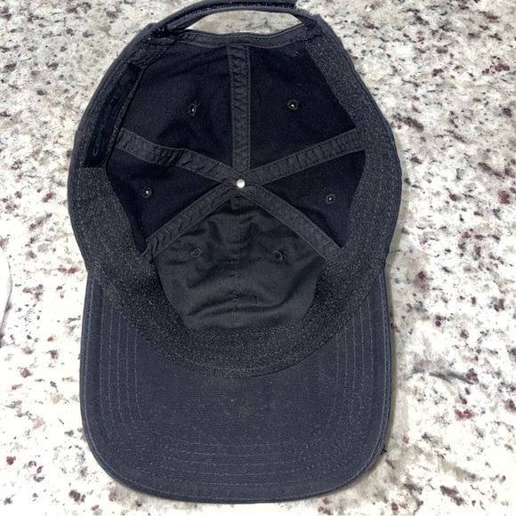 Cathartt Odessa Cotton Canvas Strapback Adjustable Black Hat Brown Leather Logo - Picture 5 of 6